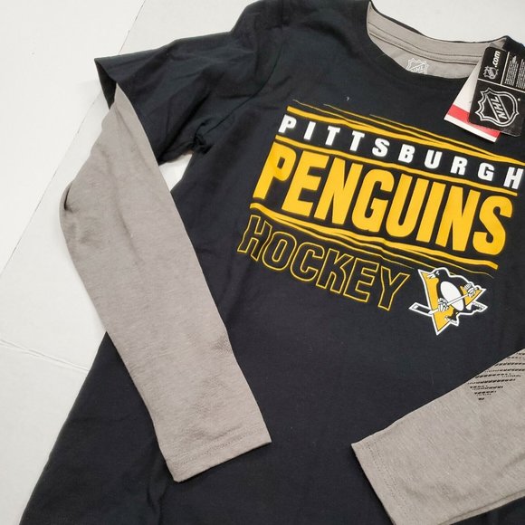 NWT Pittsburgh Penguins NHL Black Long Sleeve T-Shirt Youth Large New With Tags - Picture 6 of 7